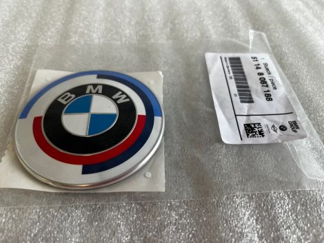 BRAND NEW GENUINE BMW EMBLEM 50 Years of M heritage Bonnet or Boot Badge Emblem ⌀82mm 51148087188 N.C