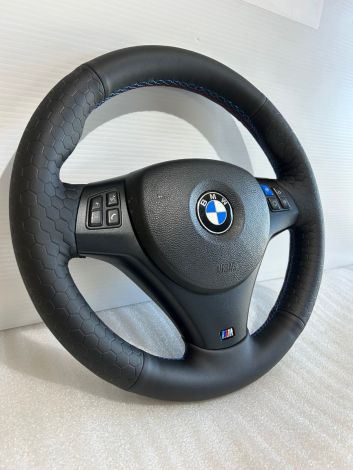 BMW E90 3 Series M Sport Steering Wheel M-tricoloured Stitching Recovered Sport Refurbed off