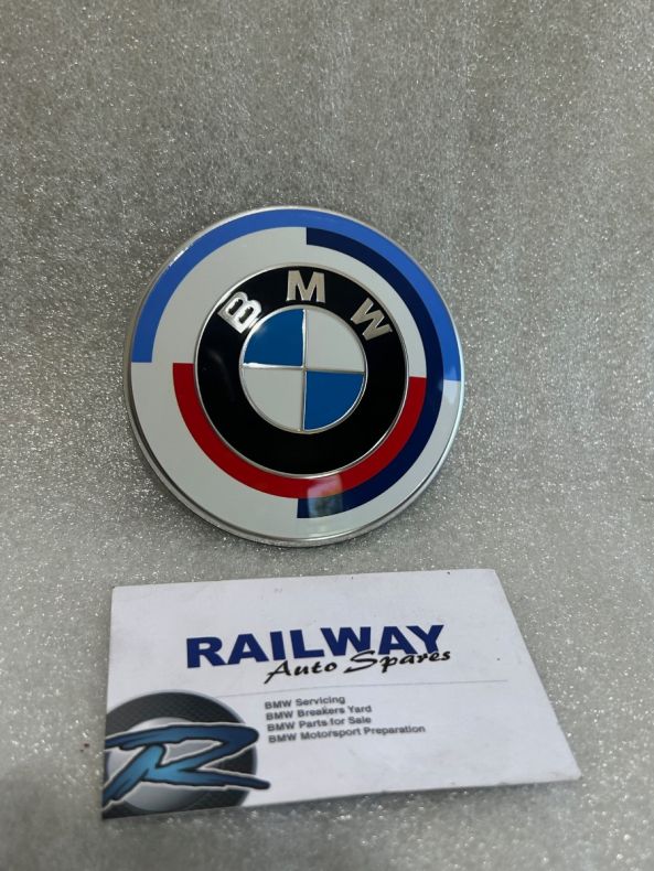 BRAND NEW BMW EMBLEM 50 YEARS OF M-SPORT HERITAGE BONNET OR BOOT BADGE 82mm  F44 F91 G14 G15 8087192 N.C