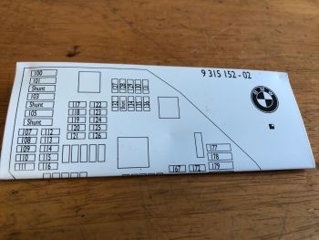 OEM BMW 2016 X4 F26 FUSE GROUPING MAP FUSE MAP 9315152 B346 *401